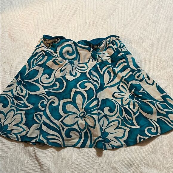 Sparkle skirt Hawaiian Teal and Cream Women's Skirt - Picture 1 of 4